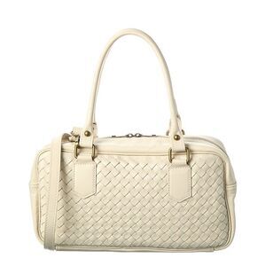 Persaman New York Chloe Hand Woven Large Leather Shoulder Bag, Beige